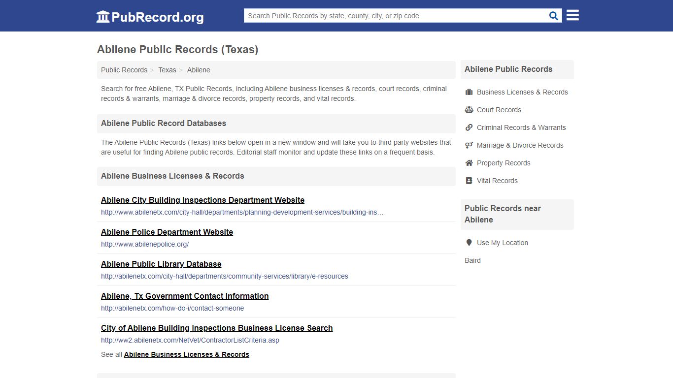 Free Abilene Public Records (Texas Public Records)