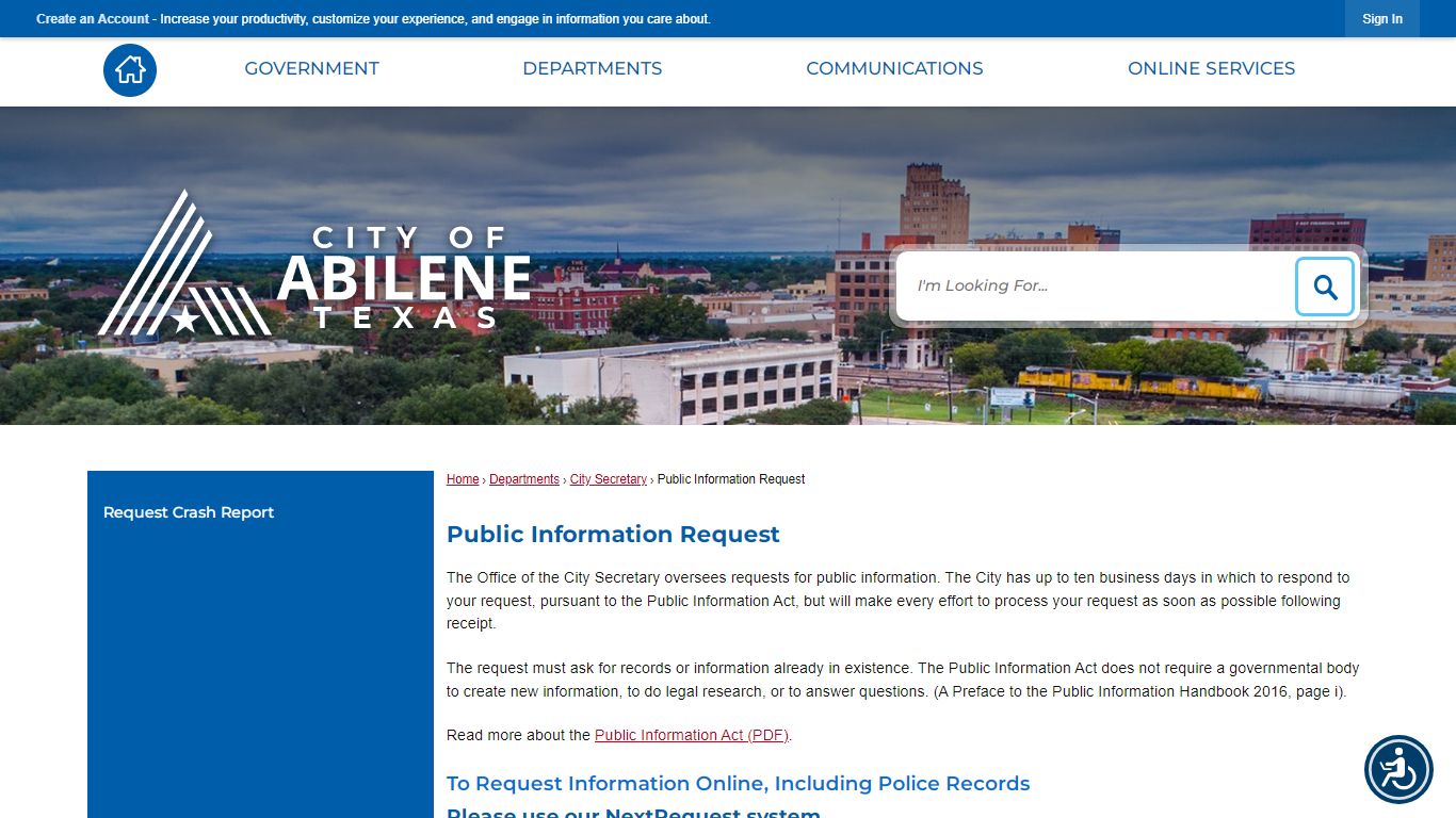 Public Information Request | Abilene, TX